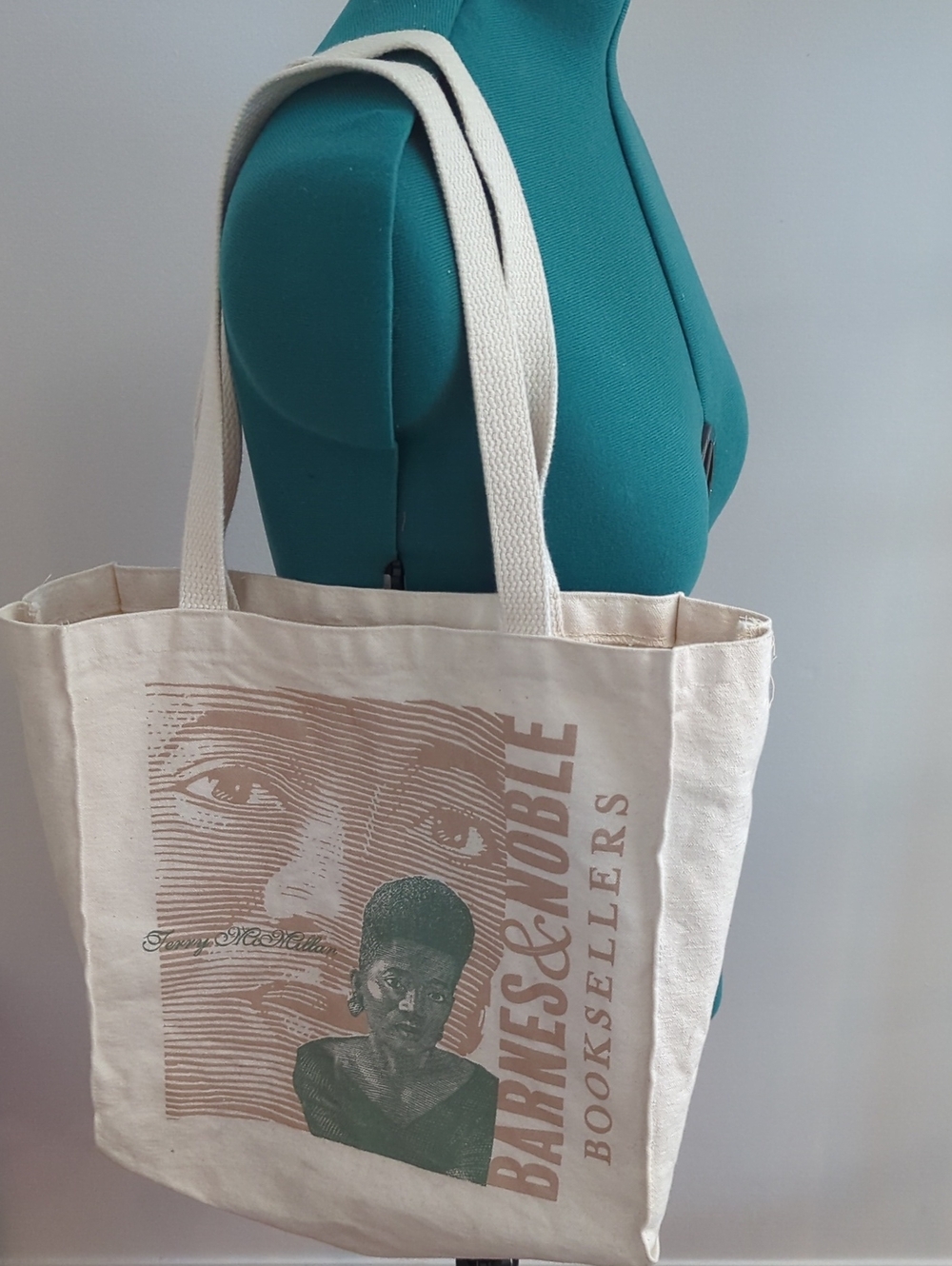 Vintage Barnes Noble Canvas Tote Book Bag- Terry McMillan